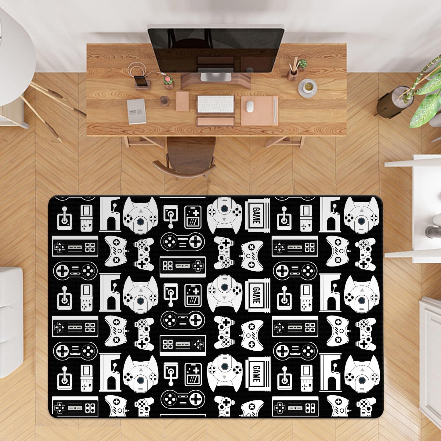 Lacut Game Rug Teen Boys Carpet with Game Controller Decoration, 3D Gaming Rugs for Boy’s Bedroom Living Room Playroom, Non-Slip Gamer Carpet Children Gaming Area Rugs (47" x 31")