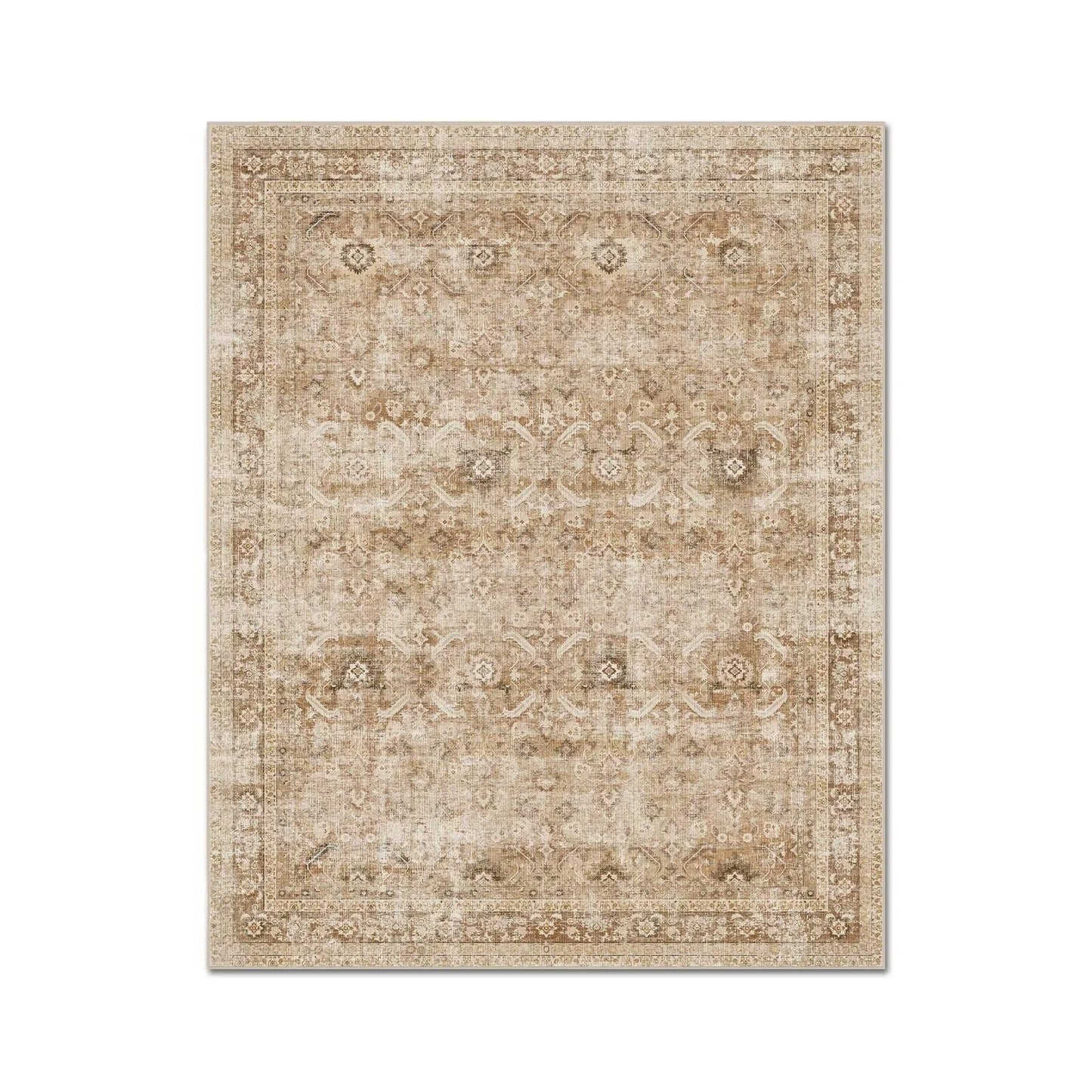 Hedwior Boho Washable 5x7 Area Rugs for Living Room, Cushioned, Brown