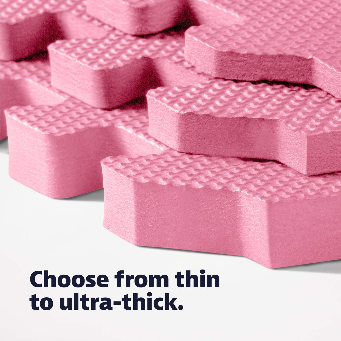 We Sell Mats 1/2 Inch Thickness Multipurpose EVA Foam Floor Tiles, Interlocking Floor Mat for Indoor Gym and Home Use, 24 in x 24 in, Pink, 16 Square Feet (4 Tiles)