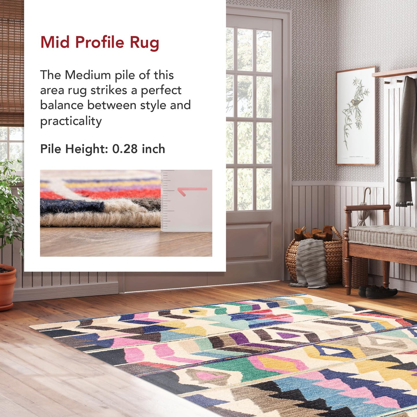 nuLOOM Ofelia Hand Tufted Wool Runner Rug , 2' 6" x 12', Multi, Rectangular, 0.45" Thick