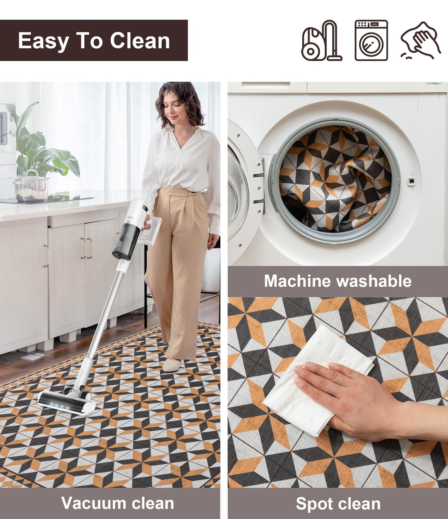 chakme Office Chair Mat for Hardwood Floor, 48"x36" Easy Glide Computer Desk Mat Protector for Rolling Chair Under Desk Rug Nonslip Backing, Machine Wash, (Plaid)