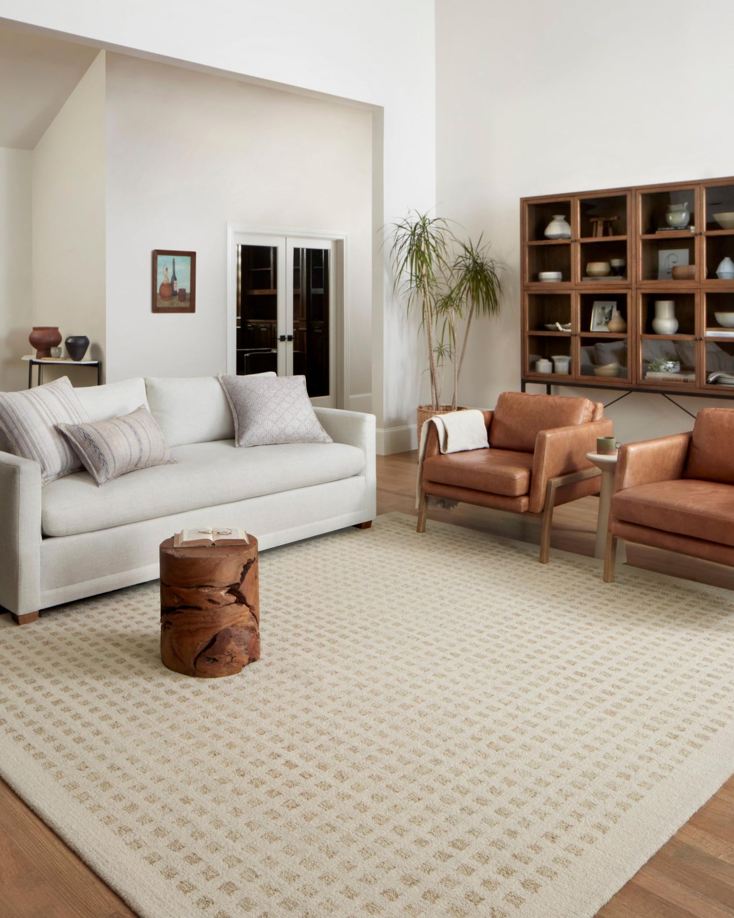 Loloi Chris Loves Julia x Polly Collection POL-01 Ivory/Natural 7'-9" x 9'-9" Area Rug