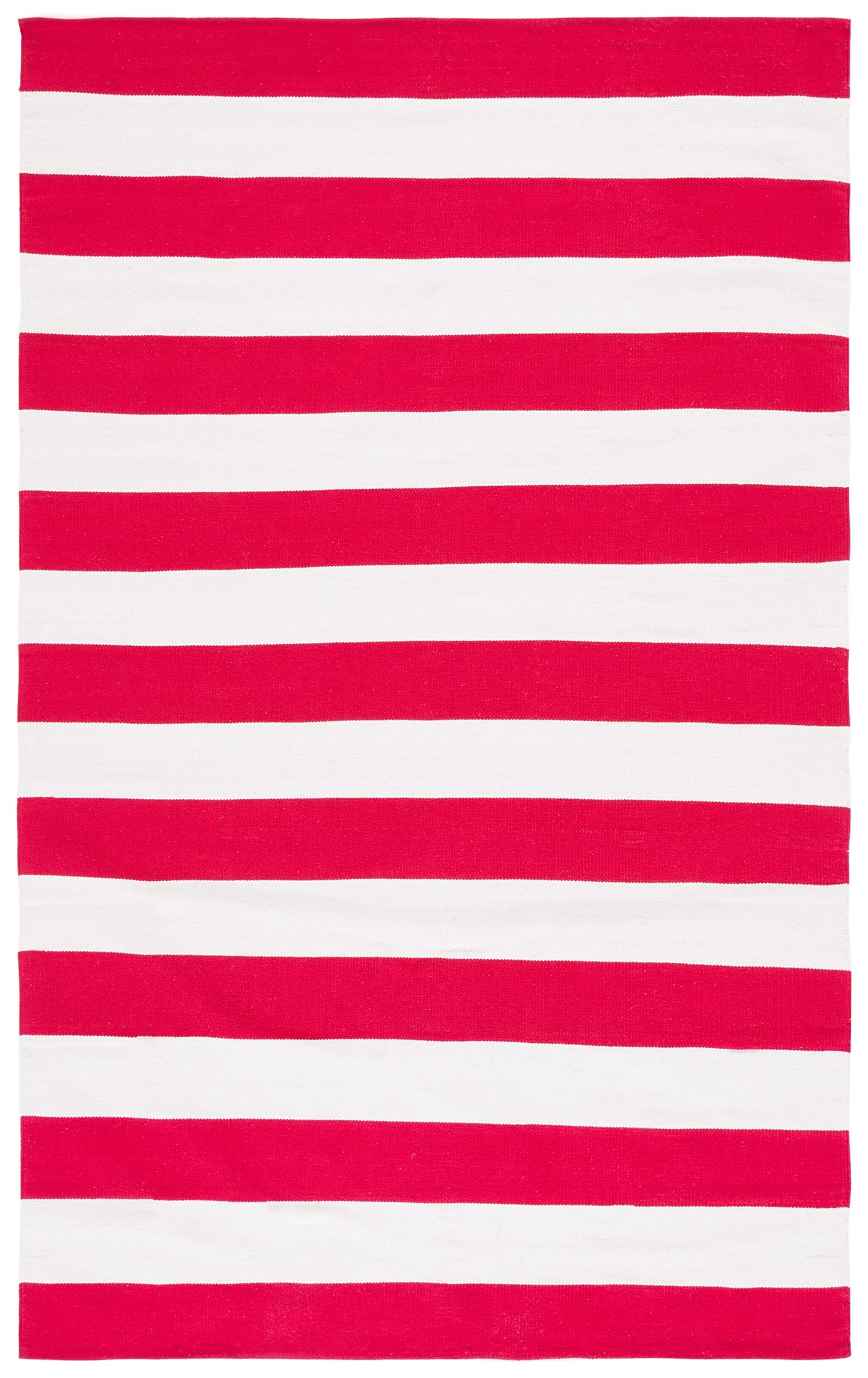 SAFAVIEH Montauk Collection Area Rug - 5' x 8', Red & Ivory, Handmade Flatweave Cotton, Woven Texture, Farmhouse Stripe Pattern, Ideal for Living Room, Bedroom, Dining Space (MTK712B)