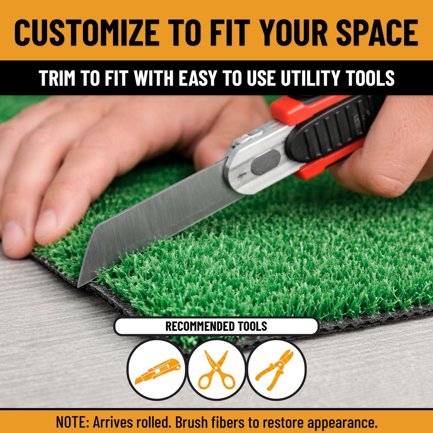 Ottomanson Artificial Grass Outdoor Runner Rug 2'7" x 10' – Waterproof Astro Turf with Drainage Holes – Patio & Lawn Decoration, Easy-Clean Dog Grass Mat