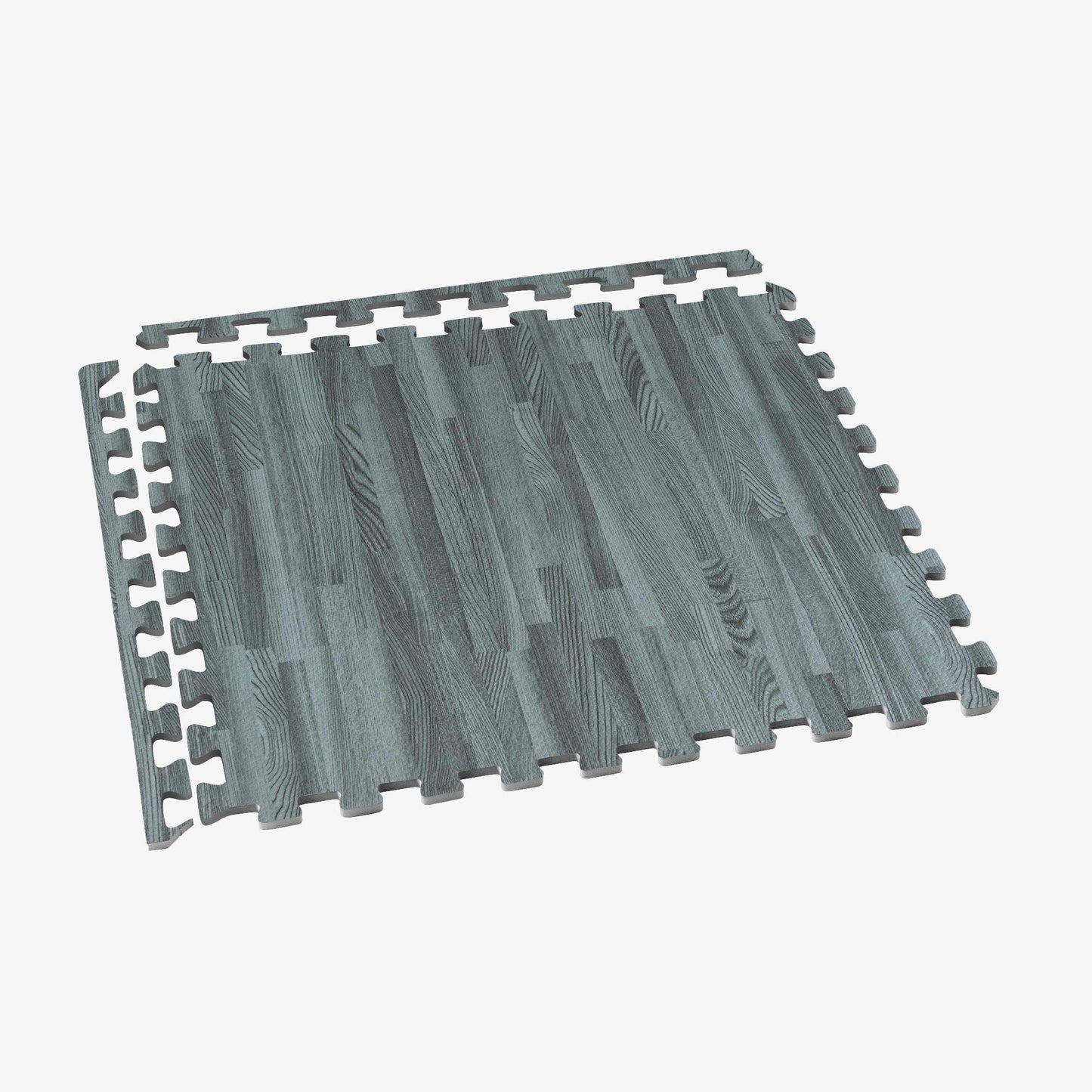 Forest Floor 5/8 Inch Thick Printed Foam Tiles, Premium Wood Grain Interlocking Foam Floor Mats, Anti-Fatigue Flooring, Slate, 16 Sq Ft
