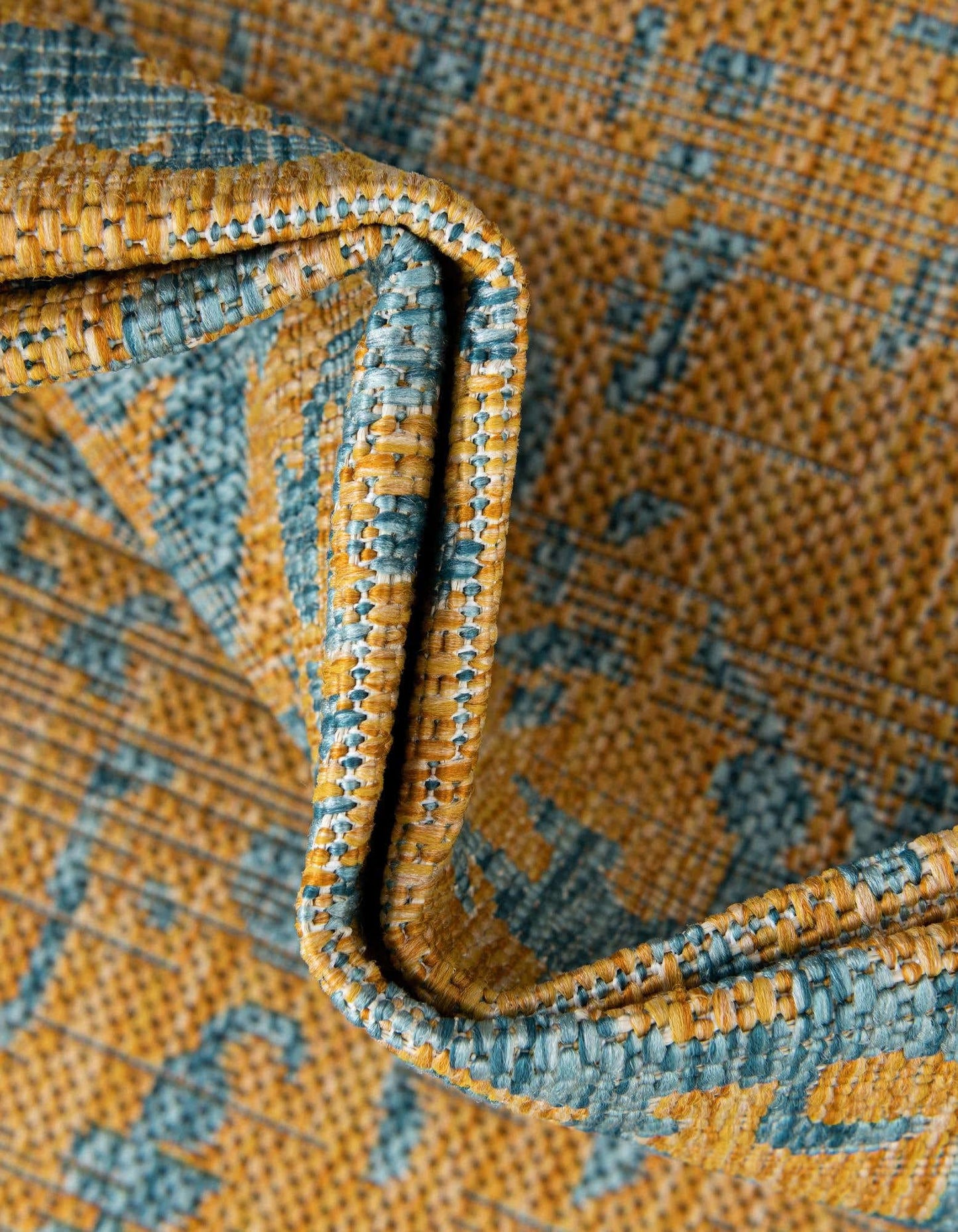 Unique Loom Jill Zarin Jill Zarin Outdoor Collection Area Rug - Dubai (3' 3" x 5' 3" Rectangle, Yellow and Aqua/Light Blue)
