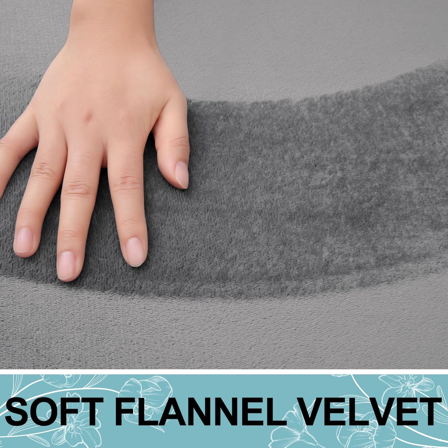Smiry Memory Foam Bath Mat 24x16, Extra Soft and Absorbent Bathroom Mats, Non Slip Washable Carpet for Floor, Shower and Tub, Grey