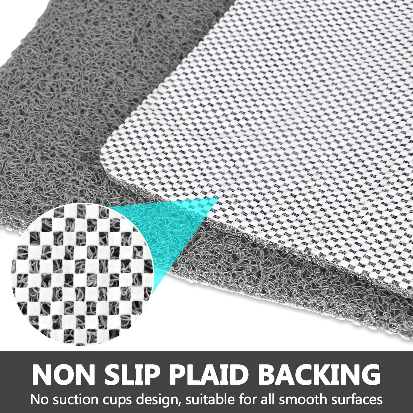 Square Shower Mat Non Slip: 36 x 36 Inch Extra Large Loofah Shower Mats for Inside Shower - Anti Slip Shower Stall Matt with Drain Hole in Middle