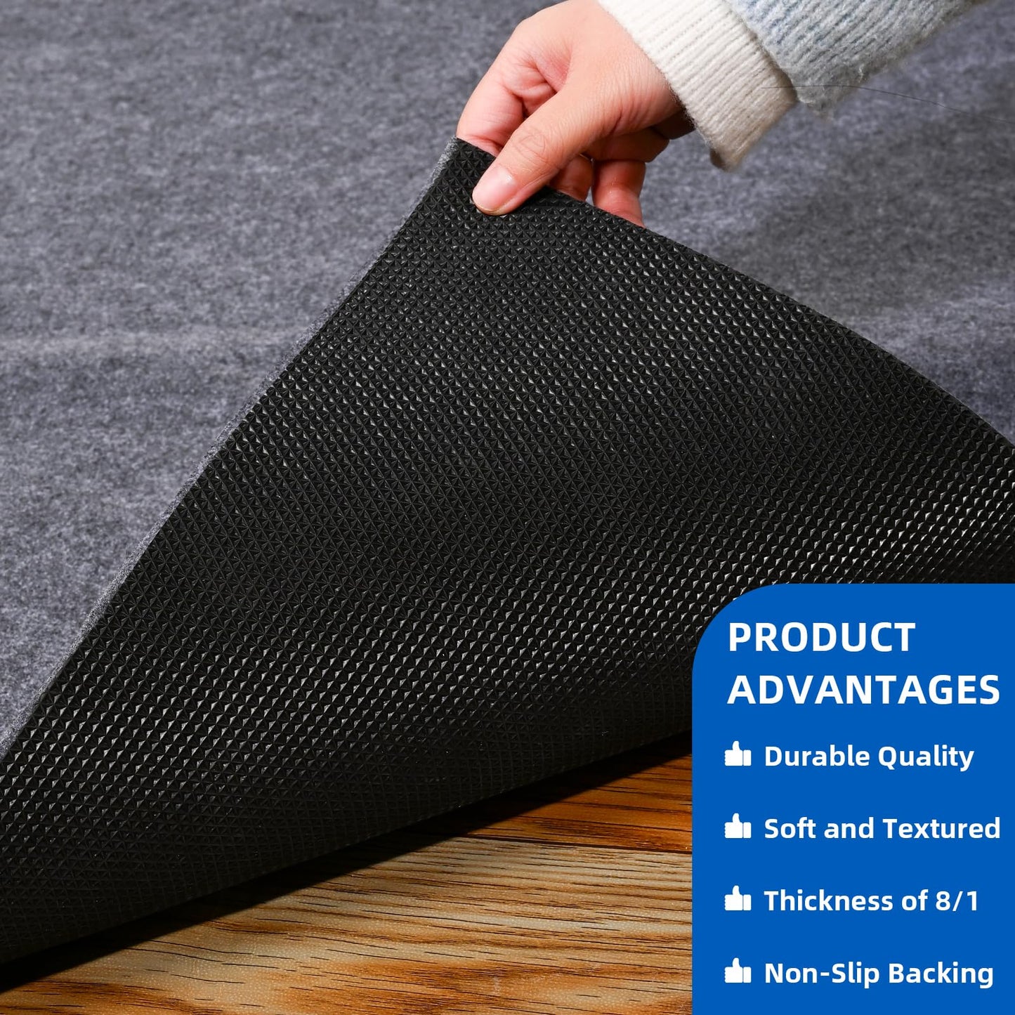 Evercomfy Garage Floor Mat, 5 x 6 Ft Waterproof Mat with Non-Slip Backing, Reusable Absorbent Surface, Easy Clean Floor Protector Oil Spill Mats for Garage, Driveway, Workshop