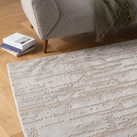 Revival Rugs Ebb 5'x8' Area Rugs for Living Room Bedroom Dining Room - Washable, 100% Recycled, Oeko-TEX Certified, Modern, Medium Pile, Taupe