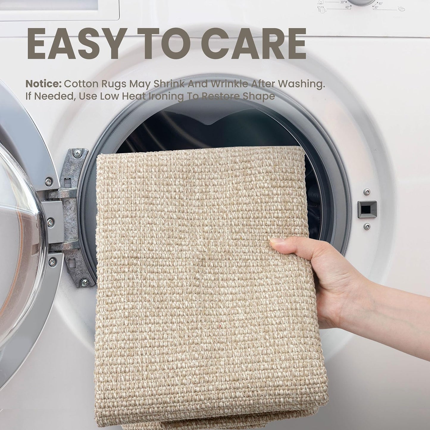 EARTHALL Washable Runner Rug 2x8 Ft Non Slip Runners for Hallways Cotton Rubber Backed Kitchen Runner Braided Indoor Floor Carpet Runners for Entryway, Hallway, Kitchen, Bedroom, Send/Beige
