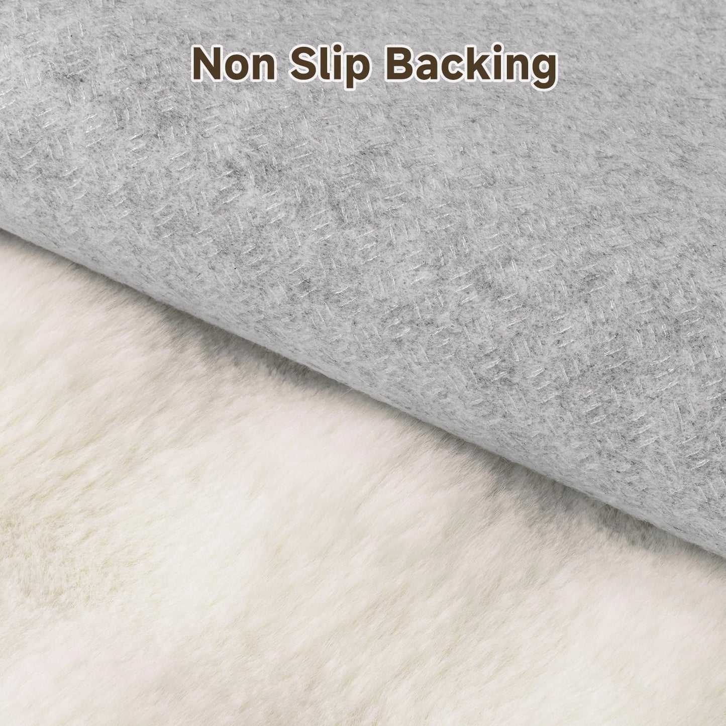 Pauwer Area Rugs for Living Room, 6x9 Fluffy Faux Fur Rug Non Slip Machine Washable Soft Shaggy Indoor Floor Carpet for Bedroom Dorms Playroom, Cream