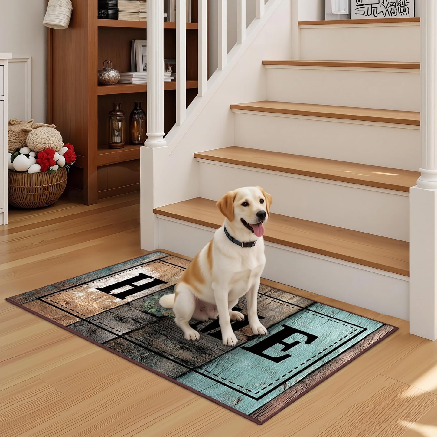 Tritard 100% Non Slip Kitchen Rugs Sets of 3 Farmhouse Washable Kitchen Mats for Floor Non-Skid Kitchen Runner Rug Soft Rustic Kitchen Floor Carpet for Hallway, Laundry, Sink, Office, Rustic