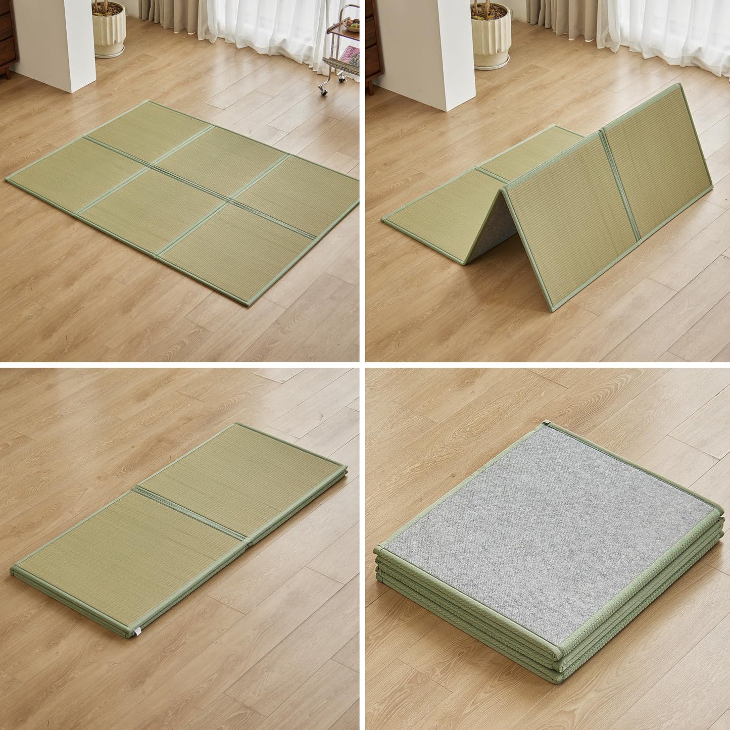 KITBRHOME Natural Rush Grass Floor Tatami Mat,Queen, 79" x 59" x 0.5"