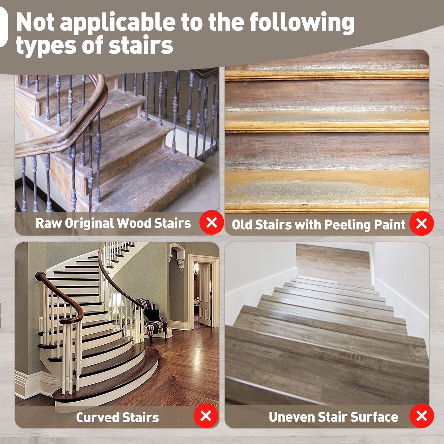 PURE ERA Carpet Stair Treads Ultra Plush 8" X 30" Soft Indoor Stair Protectors Pet-Friendly Non-Slip Skid Resistant Tape Free Washable Reusable(14 Pieces, Dark Brown)