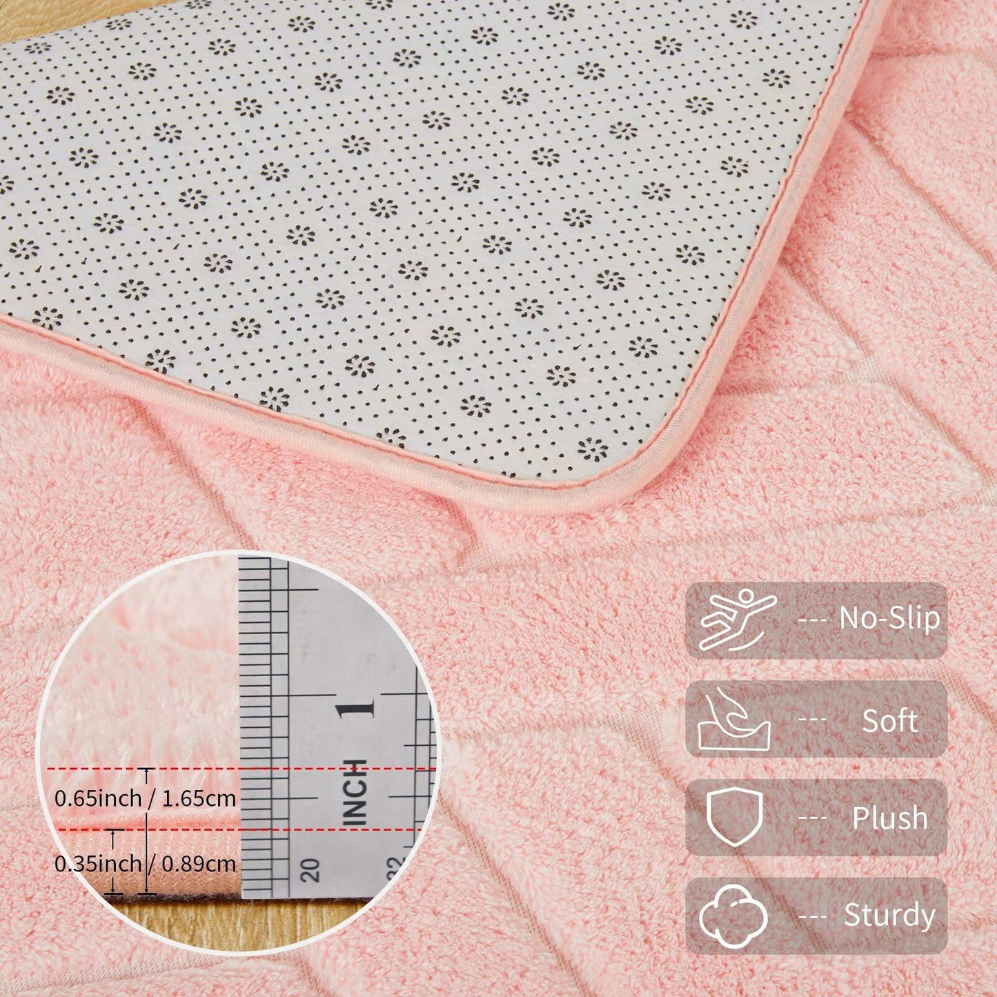 Flagover 5x7 Pink Washable Area Rug for Girls Bedroom Living Room, Modern Geometric Shag Non-Slip Rugs, Fluffy Plush Soft Memory Foam Carpet for Kids Room Nursery Decor