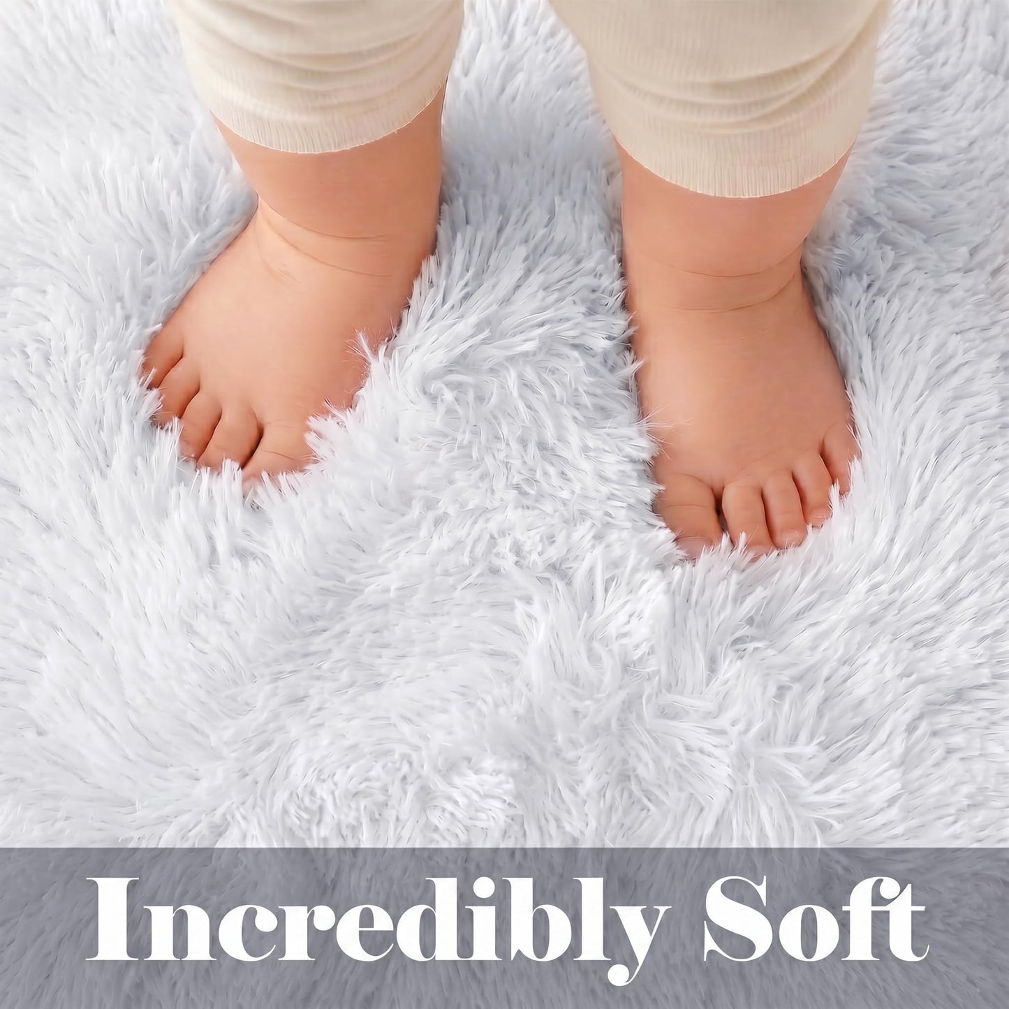 ONASAR White Runner Rugs for Bedroom Living Room, Luxury Bedside Fluffy Area Rug 2x6 Feet, Ultra Soft Plush Faux Fur Floor Throw Carpet for Hallway Nursery Kids Dorm Home Decor Aesthetic