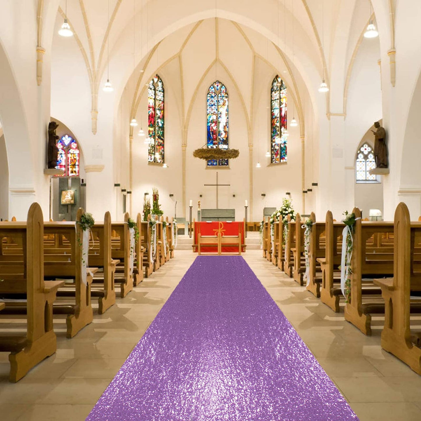 ShiDianYi Aisle Runners for Weddings Lavender 2FTx15FT Sequin Aisle Runner Light Purple Bridal Aisle Runner 15FT Carpet Runner Outdoor Aisle Runner for Wedding Ceremony