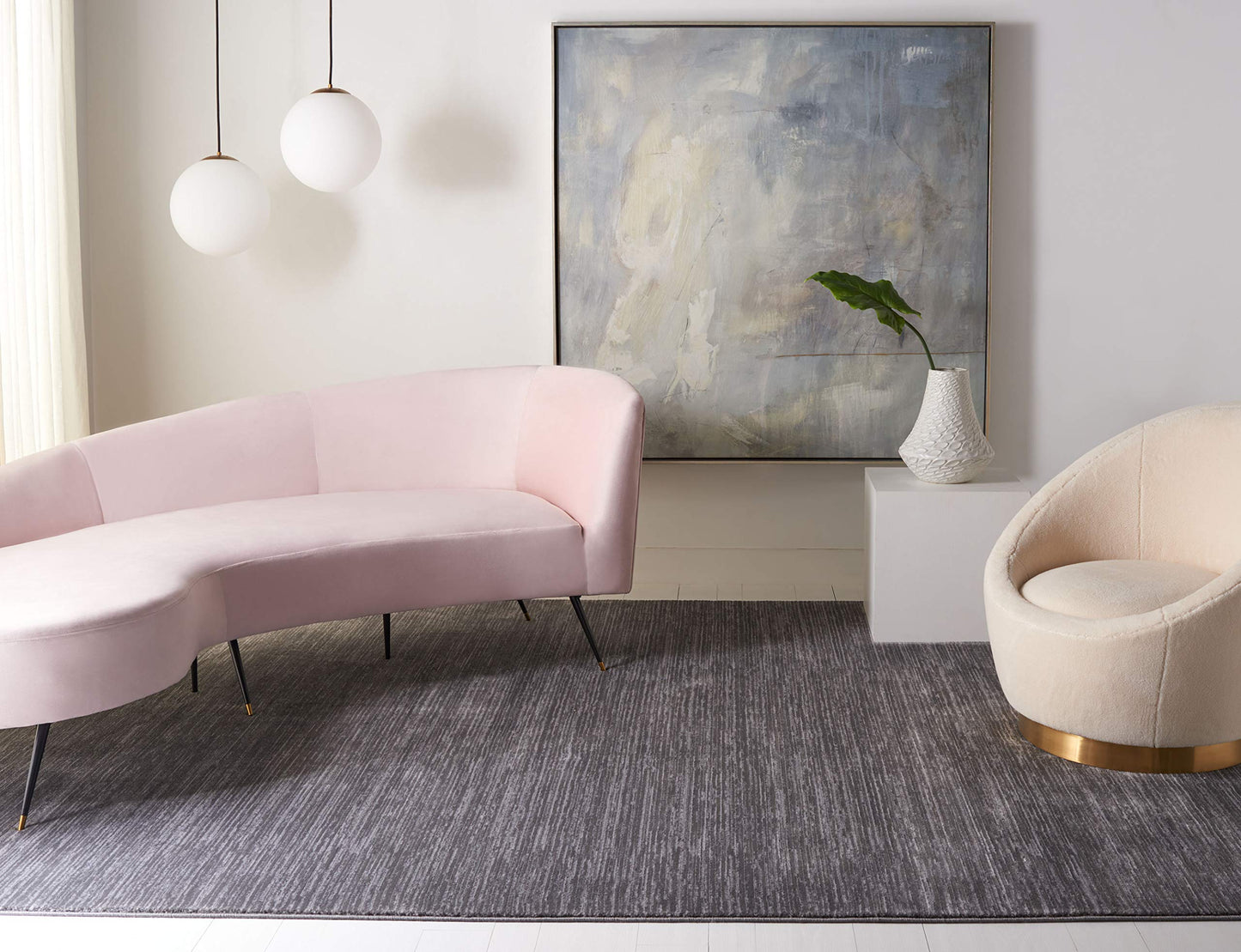 SAFAVIEH Area Rug 8x10 - Vision Collection - Large - Grey, Modern Ombre Design, Non-Shedding & Easy to Clean, Ideal for Living Room, Bedroom, Dining Space (VSN606D)