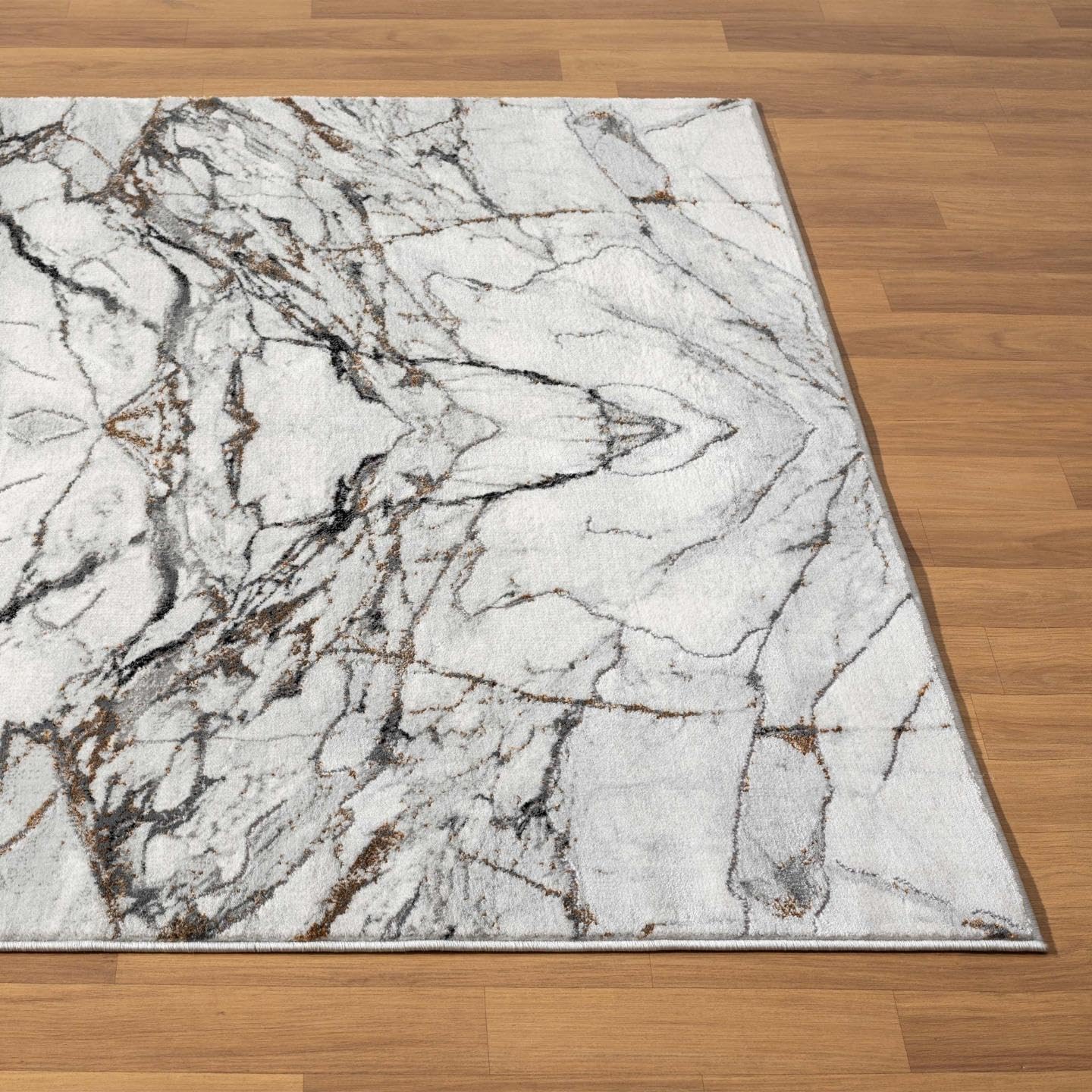 LUXE WEAVERS Marble Effect Abstract Gray 5x7 Area Rug