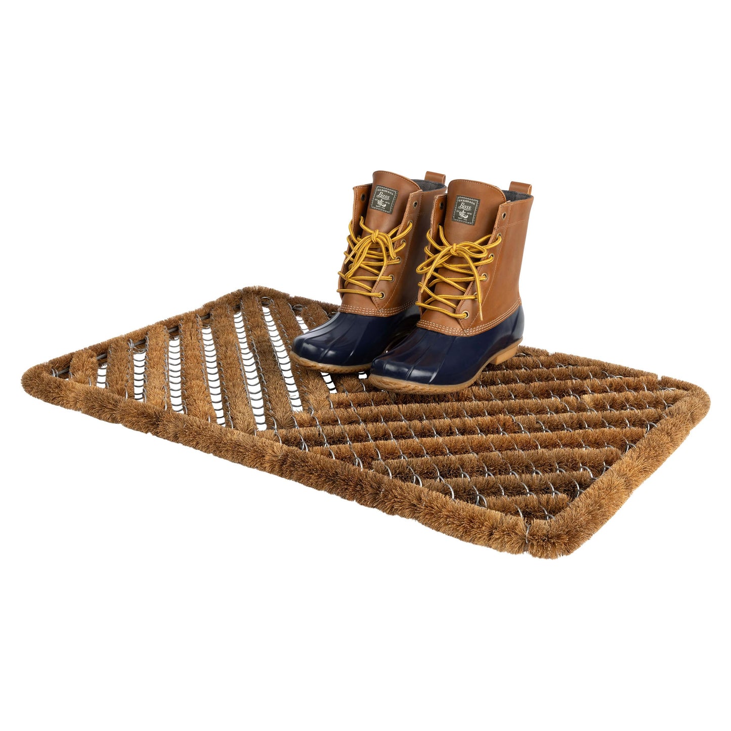 Kings County Tools Natural Coir Doormat - 29x19in Dirt Trapping Welcome Matt Outdoor or Indoor Front Door Mat Outside Entrance - Easy to Clean Heavy Duty Coco Coir and Stainless Steel Welcome Mat
