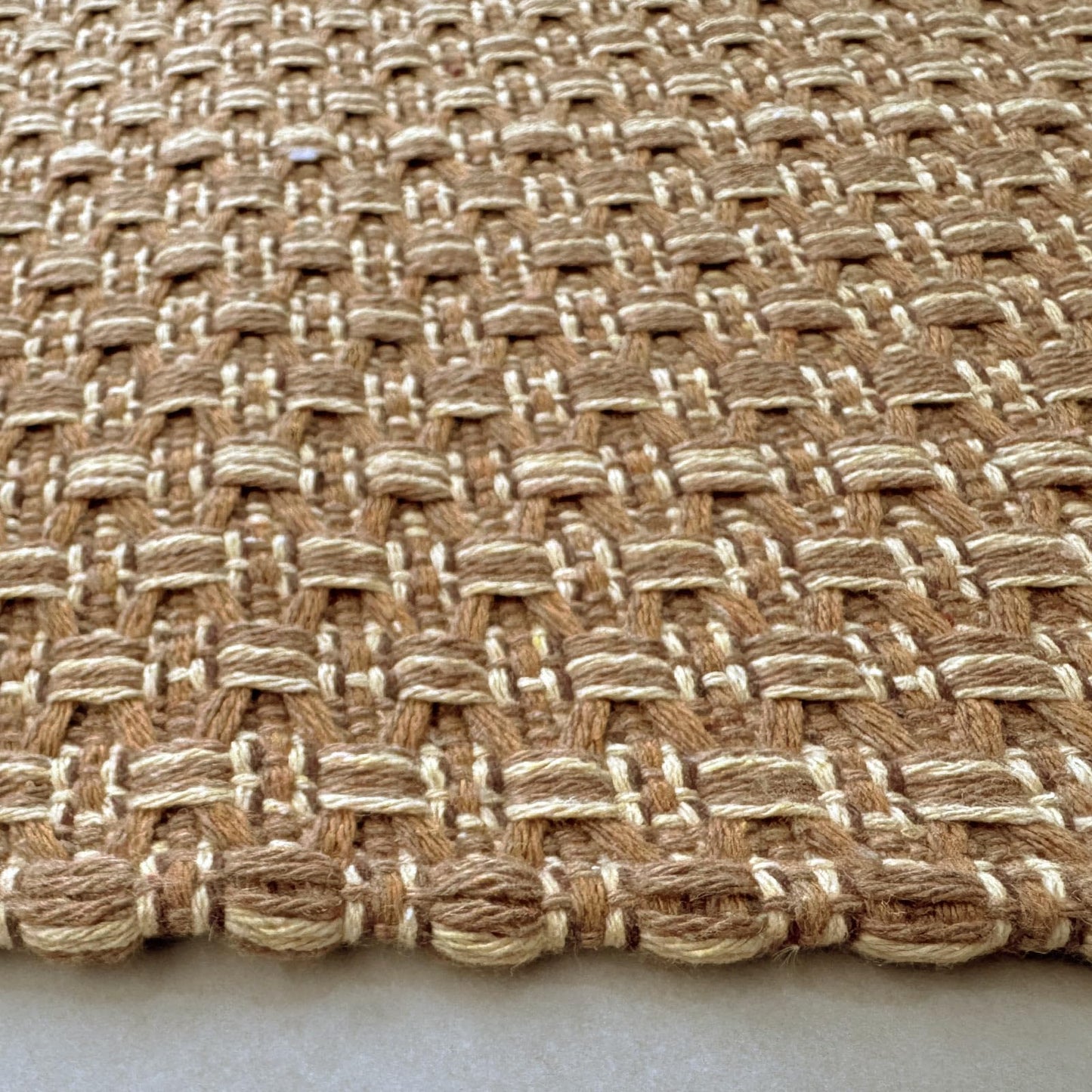Entryway Rug,Indoor Door Mat 2x3 ft Small Area Rugs,Boho Style Braided Rug,Neutral Solid Rugs,Entrance Doormat for Front Porch,Bathroom,Kitchen,Bedroom,Tan Brown