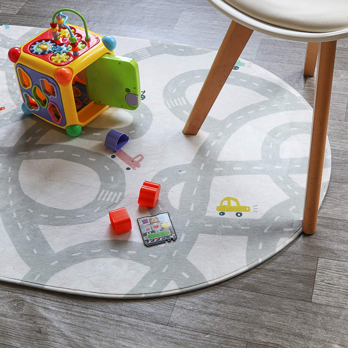 LIVEBOX Road Traffic Kids Play Area Rug 3'x5' Washable Playroom Educational & Fun with Cars and Toys Non-Slip Children Nursery Rugs for Living Room Bedroom Classroom Entryway Kids Tent