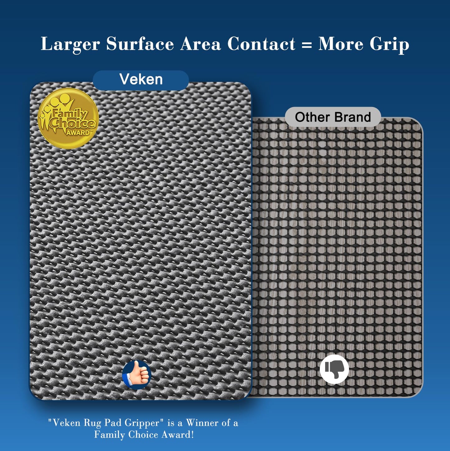 Veken 6 Ft Round Rug Pad Gripper for Hardwood Floors, Non Slip Circle Rug Pads for Area Rugs, Thick Dark Grey Rug Grippers for Tile Floors, Under Carpet Anti Skid Mat, Keep Your Rugs Safe and in Place