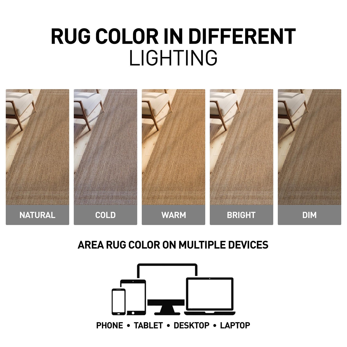 Rugshop Border Stripe Indoor Outdoor Flat Woven Area Rug,Natural Jute-Style,Easy-Care Patio Rug for Backyard Porch Deck Balcony, 5' x 7' Sand/Natural