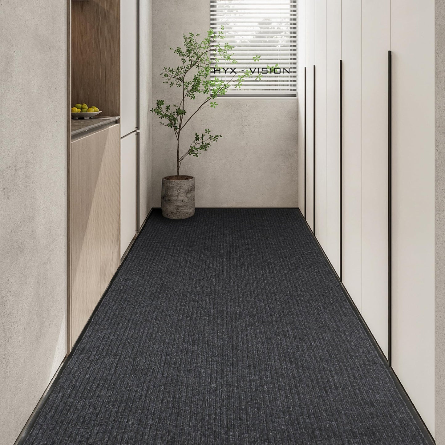 3FTx10FT Indoor Outdoor Runner Rug Non-Slip Floor Doormat Carpet,Grey