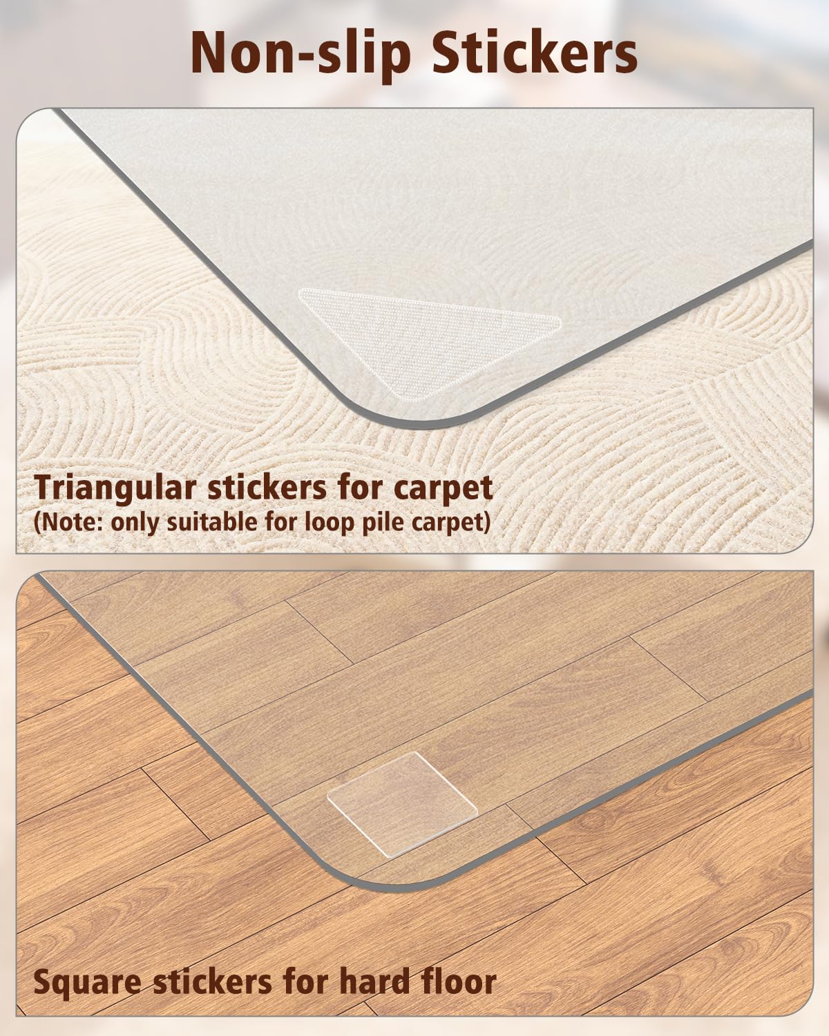 Soimeat Hard Frosted Office Chair Mat for High Pile Carpet and Hardwood Floor, 32" x 47.2" Anti-Slip Computer Rolling Chair Mat, Heavy Duty Chair Pad Under Desk Carpeted Floor Protector for Home, 1PCS