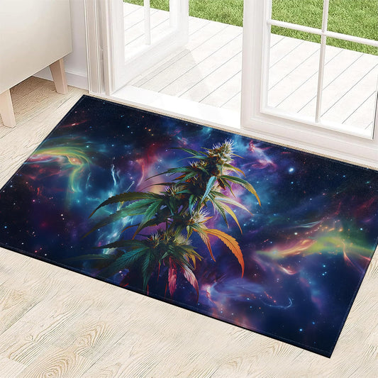 ainori Galaxy Botanical Indoor Door Mat 29.5x17in,Non Slip Backing Colorful Space Plant Floor Mats,Non Woven Entryway Rug,Welcome Rugs Decor,for Inside Porch Kitchen,Practical Doormats Gifts