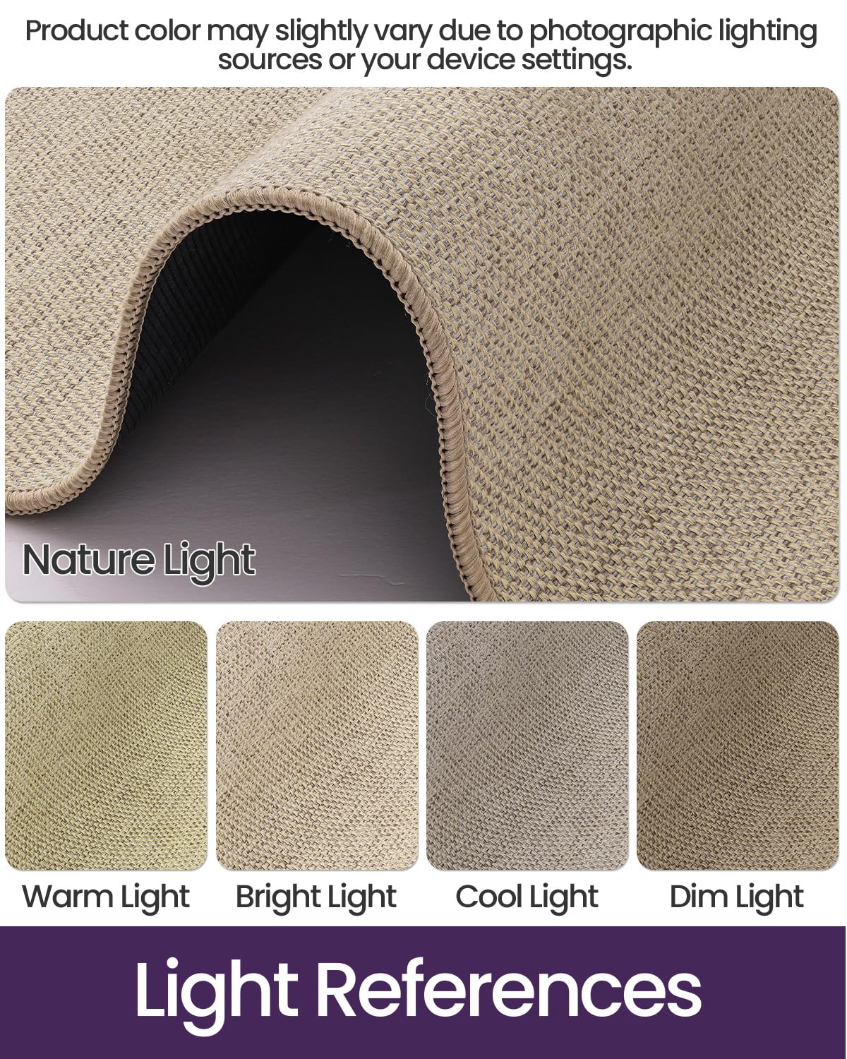 DEXI Ultra Thin Door Mat Indoor Entrance 48x72, Non Slip Rubber Backed Entryway Mats Dirt Trapper, Low Profile Front Doormat for Inside Entry, Patio, Porch, Beige
