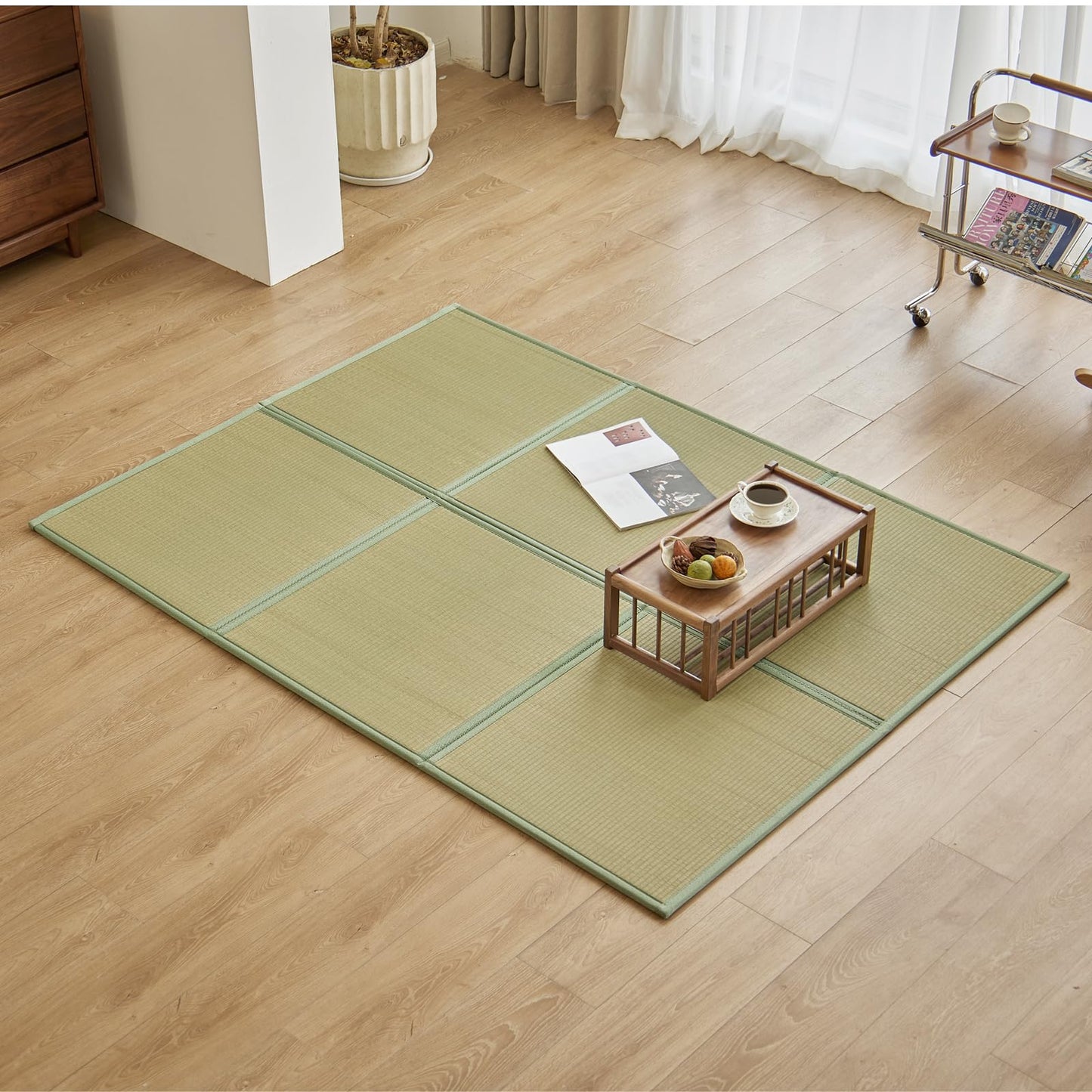 KITBRHOME Natural Rush Grass Floor Tatami Mat,Queen, 79" x 59" x 0.5"