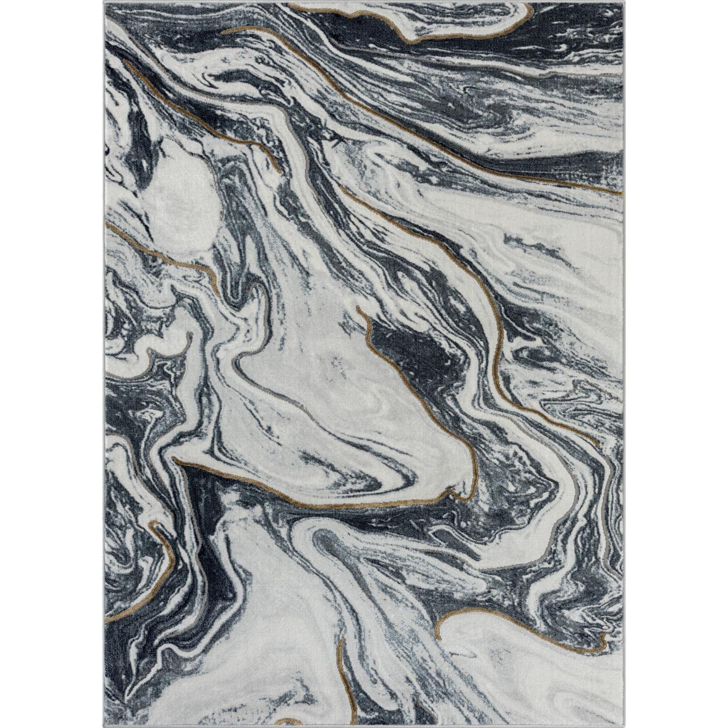 LUXE WEAVERS Marble Abstract Pattern Blue 6x9 Area Rug