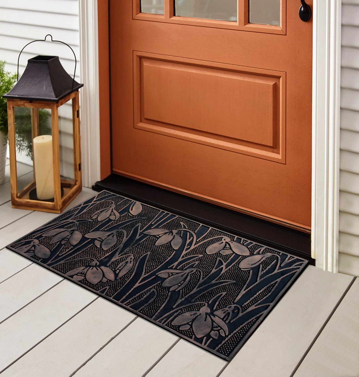 A1HC Rubber Welcome Doormat for Outdoor Indoor Entrance, Non-Slip Backing Front Door Mat for High Traffic Area Use, Fun Designed Entrymat, 18"x30" Pin Mats