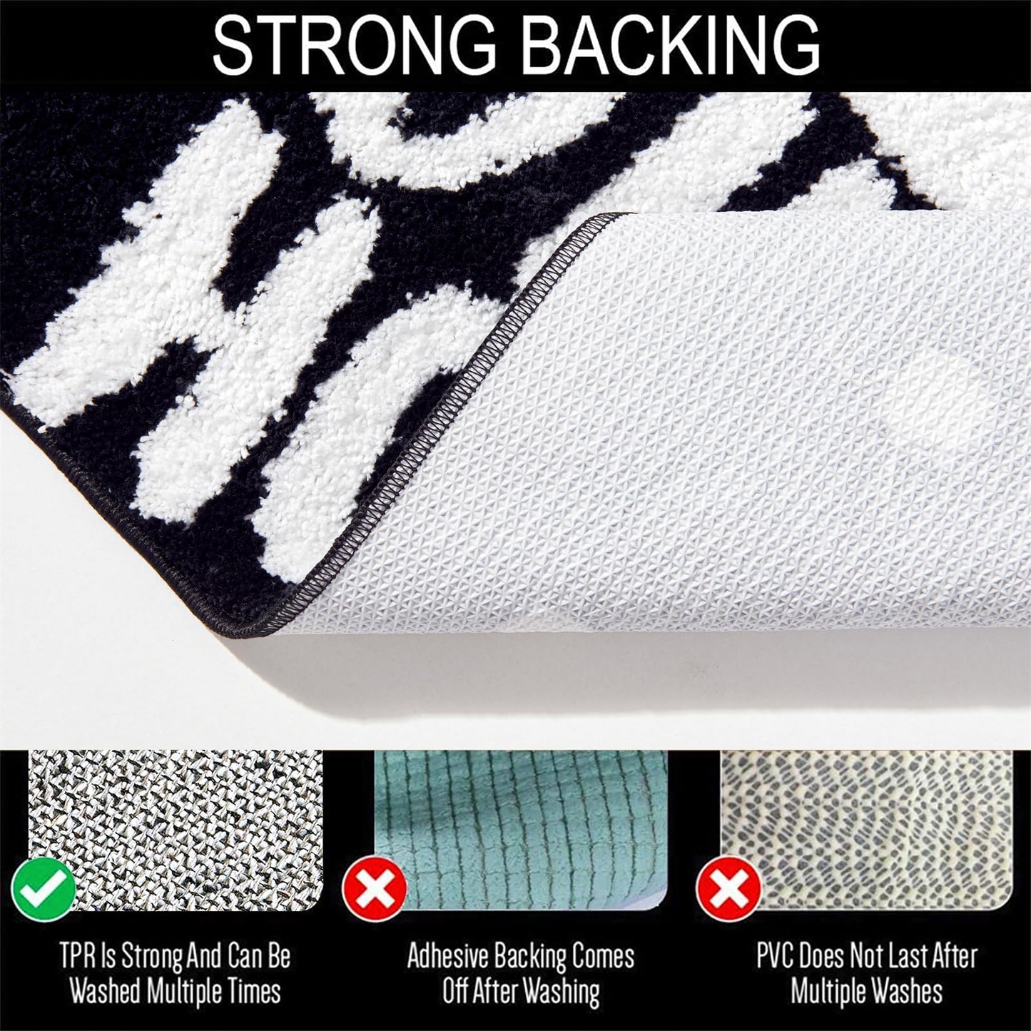 Ho Ho Ho Christmas Holiday Bath mat Washable Non Slip, 20’’W x 32’’L Santa Claus Festive Christmas Hat Bathroom Rugs Decor, Absorbent Shaggy Microfiber Xmas Winter Snow Bath Rug Shower Floor Mat