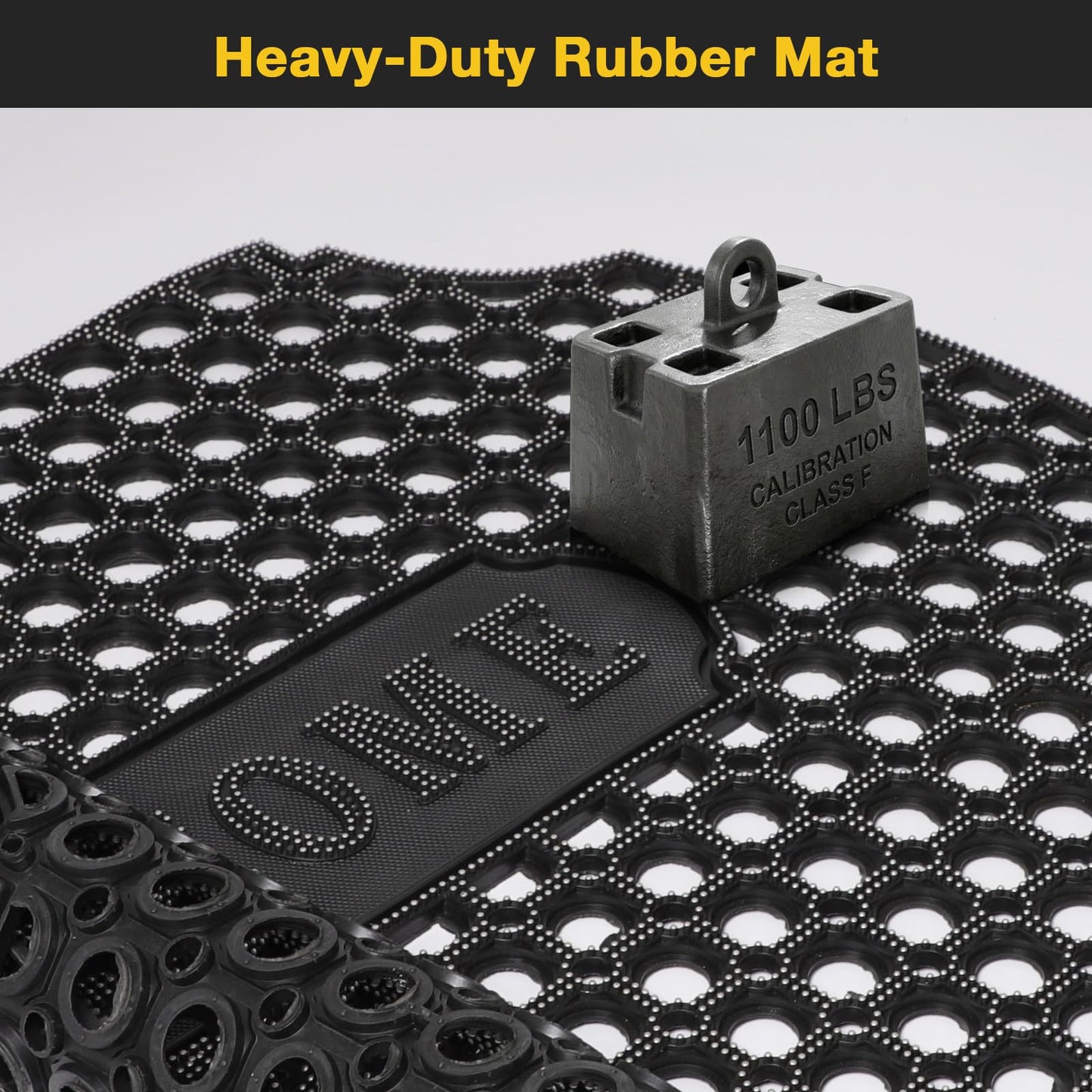 GTRY 23”x 35” Heavy Duty Rubber Door Mat, Outdoor Non Slip Waterproof Floor Mats for Front Door,Patio,Garage,Driveway,Kitchen and Entrance, Mud Trapping Utility Floor Mat, Rubber Mats with Drainage