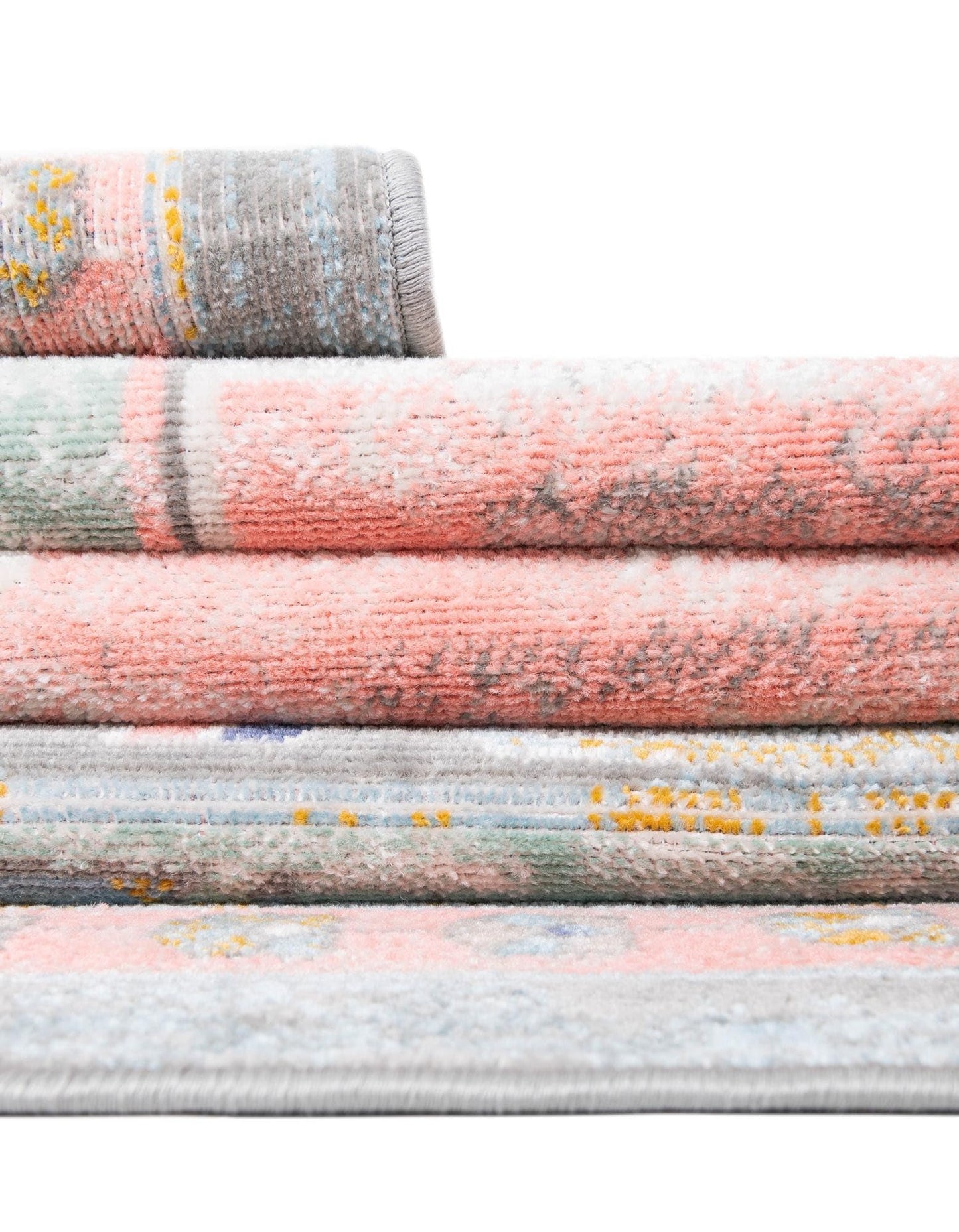Rugs.com - Whitney Collection Rug – 8 Ft Octagon Pink Easy-Clean Flatweave Rug Vintage Medallion Design for Living Rooms, Dining Rooms, and Entryways