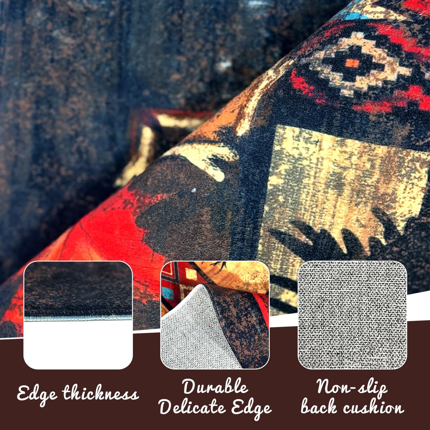 3x5 Entryway Rug Brown Summer Decor Carpet Rustic Cabin Wildlife Living Room Rugs Washable Bedroom Area Rug Mat Non Slip Farmhouse Rug Floor Mat Mardi Gras Area Rugs for Indoor Outdoor