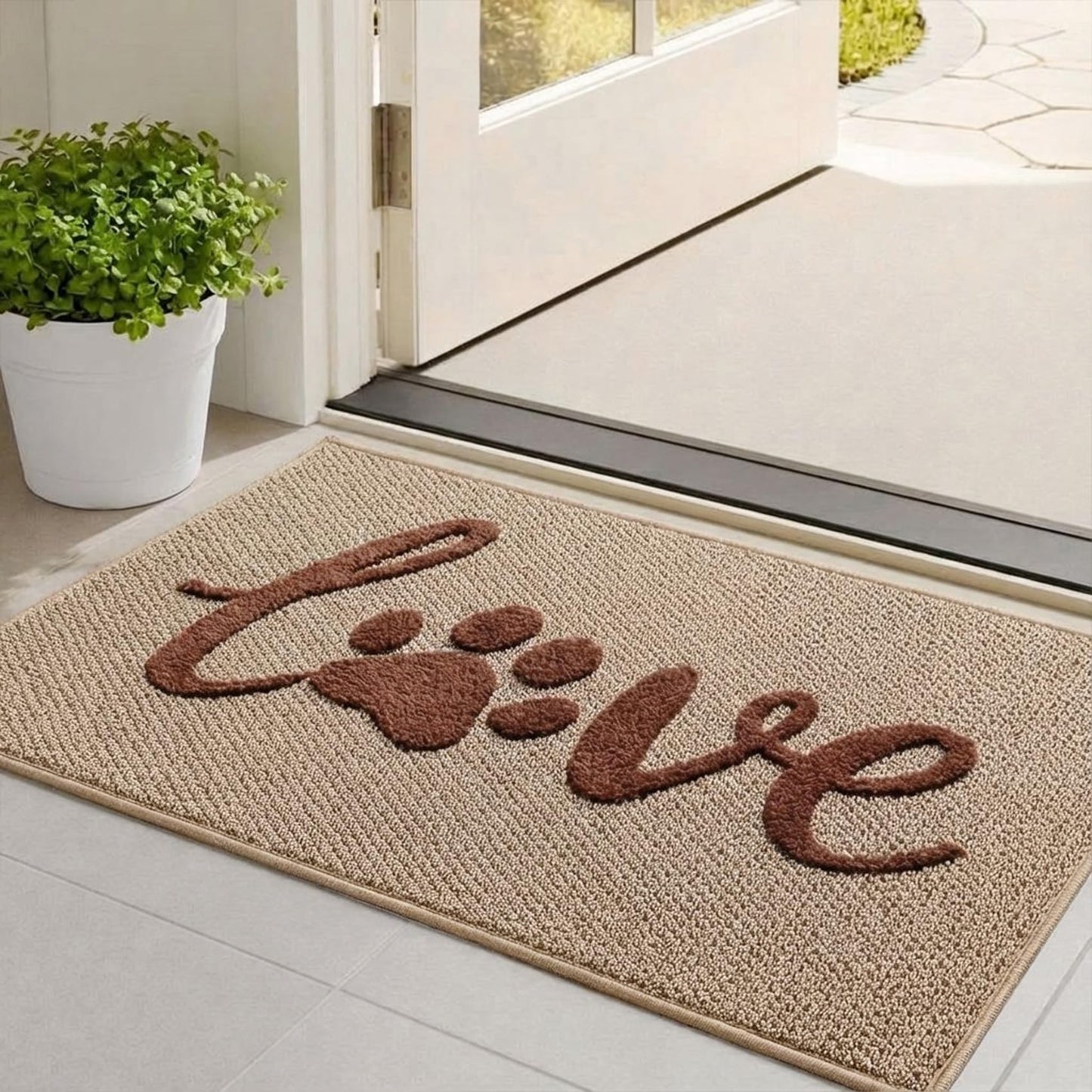 Bulijojo Dirt Trapper Door Mat 20x32 Inch Beige