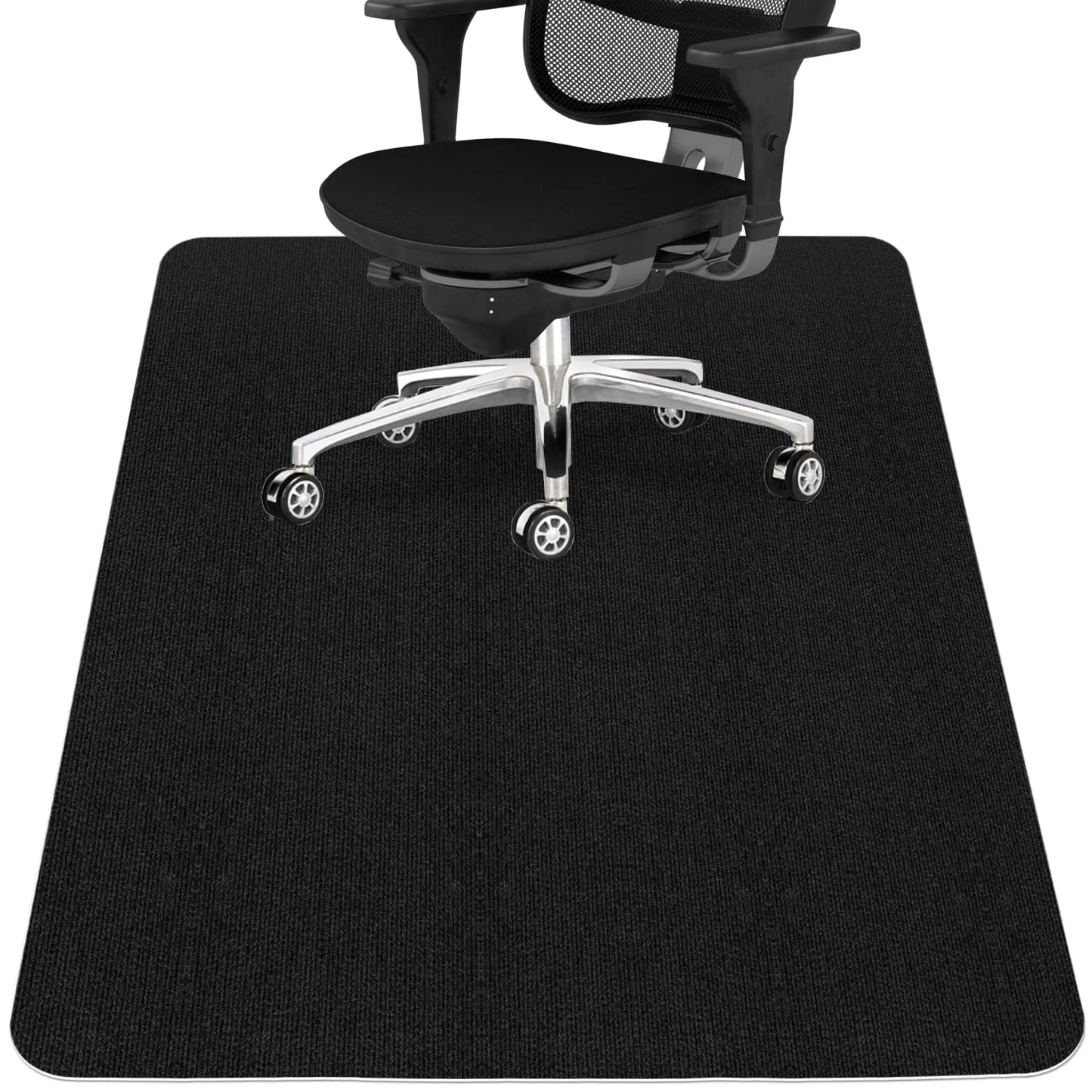 Sycoodeal Office Chair Mat for Hardwood Floor,Office Computer Gaming Chair Mat for Tile Floor,Large Floor Protector Rug,Anti-Slip,Easy to Clean,Carbon-Black (48"x55")