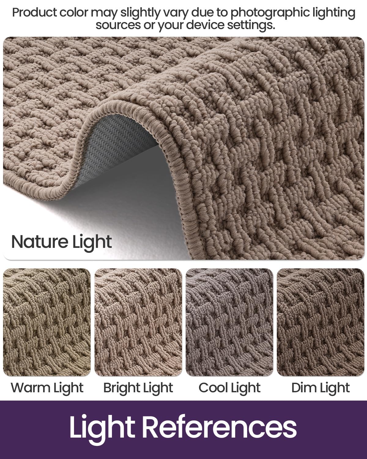 DEXI Washable Door Mat Indoor Entrance, 17x30 Dirt Trapper Front Entryway Doormat Absorbent, Inside Entry Way Mats Non Slip Rubber Backing for Backdoor Home Floor Area, Beige