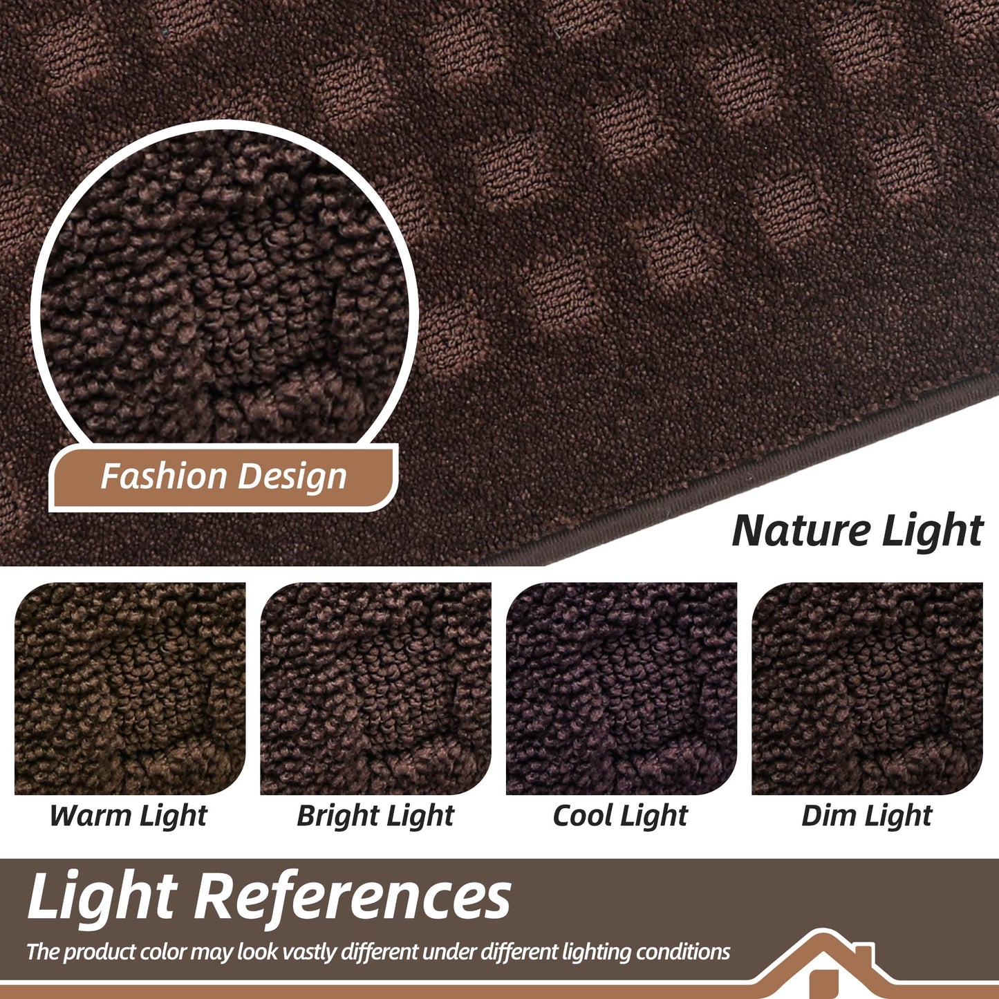 BEQHAUSE Dirt Trapper Door Mats 24"x36", Non-Slip Waffle Doormat Indoor Entrance Low-Profile, Dirt Resist and Absorbent Entryway Rugs Washable Inside Welcome Floor Mat for Front Back Door, Dark Brown