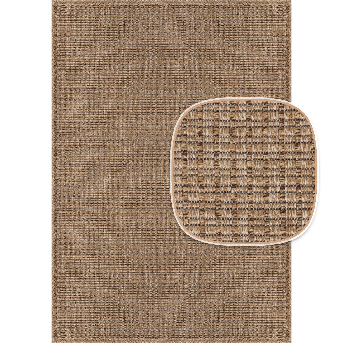 Beverly Rug Easy Jute Natural Large Rug 9x12 Solid Washable Durable Outdoor Indoor Area Rugs for Living Dining Room Patio Office Stain Resistant Non Shedding Indoor Outside Carpet (9 x 12 Natural)