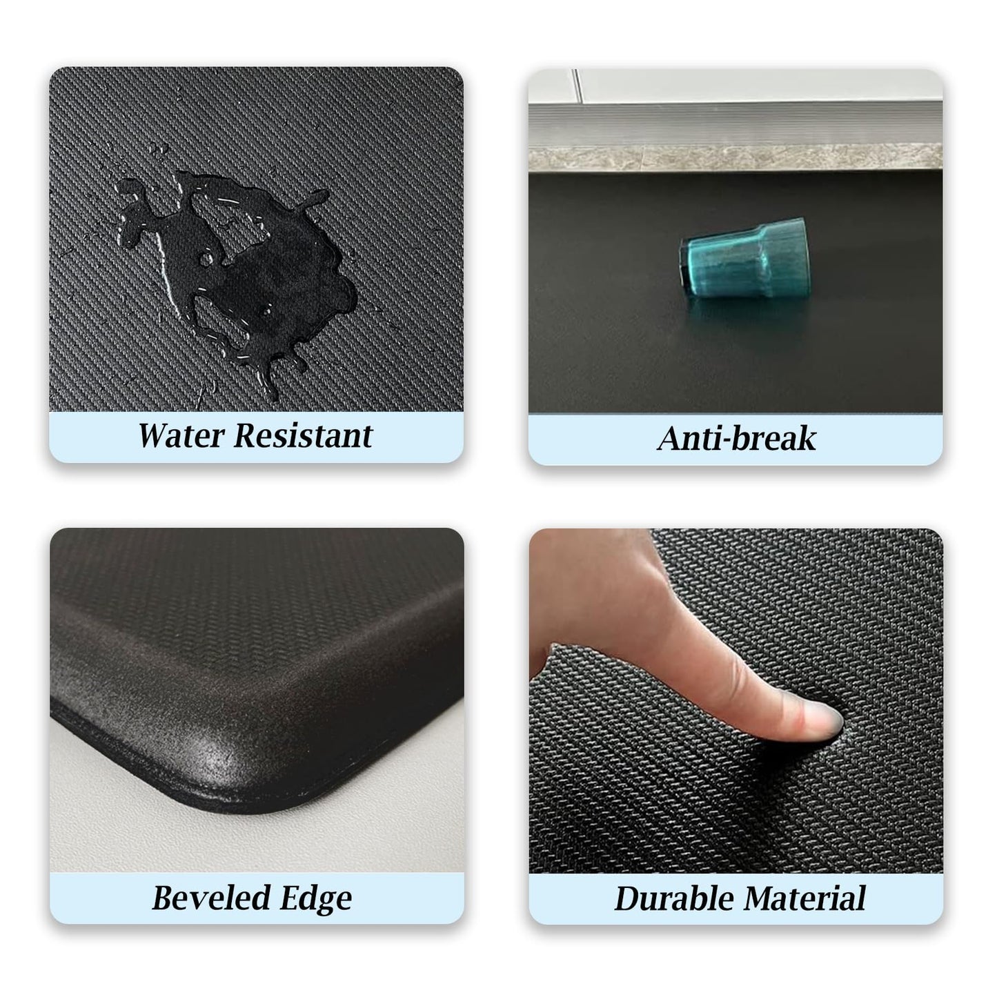 Artnice Kitchen Floor Mat Cushioned Anti Fatigue, Waterproof Non-Slip Standing Desk Mat, 0.75" Heavy Duty Comfort Kitchen Rugs for Home, Sink, Office, Hallway (20"x39", Black)