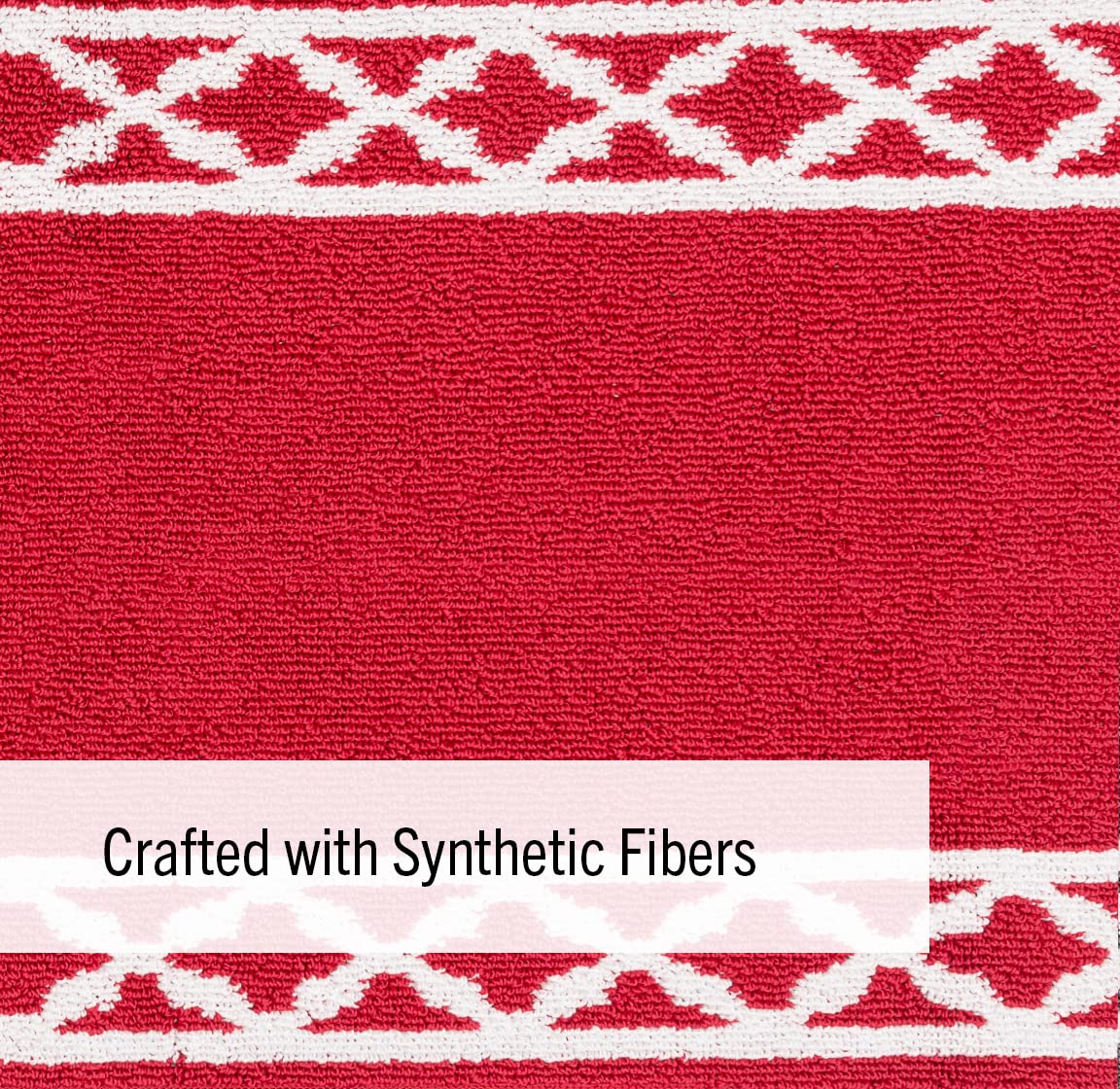 Nautica – Runner Rug | Indoor Runners for Hallways and Entry Rugs| Non-Slip and Non-Skid Entry and Kitchen Door Mat| Machine Washable Entryway Carpet Rugs | 26” x 72” | Trellis Red