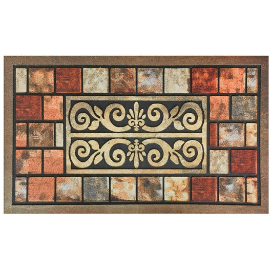 CHICHIC Door Mat Welcome Mat 18x 30 Inch Front Door Mat Outdoors for Home Entrance Outside Entry Way Doormat, Heavy Duty Non Slip Rubber Back Low Profile, Brick