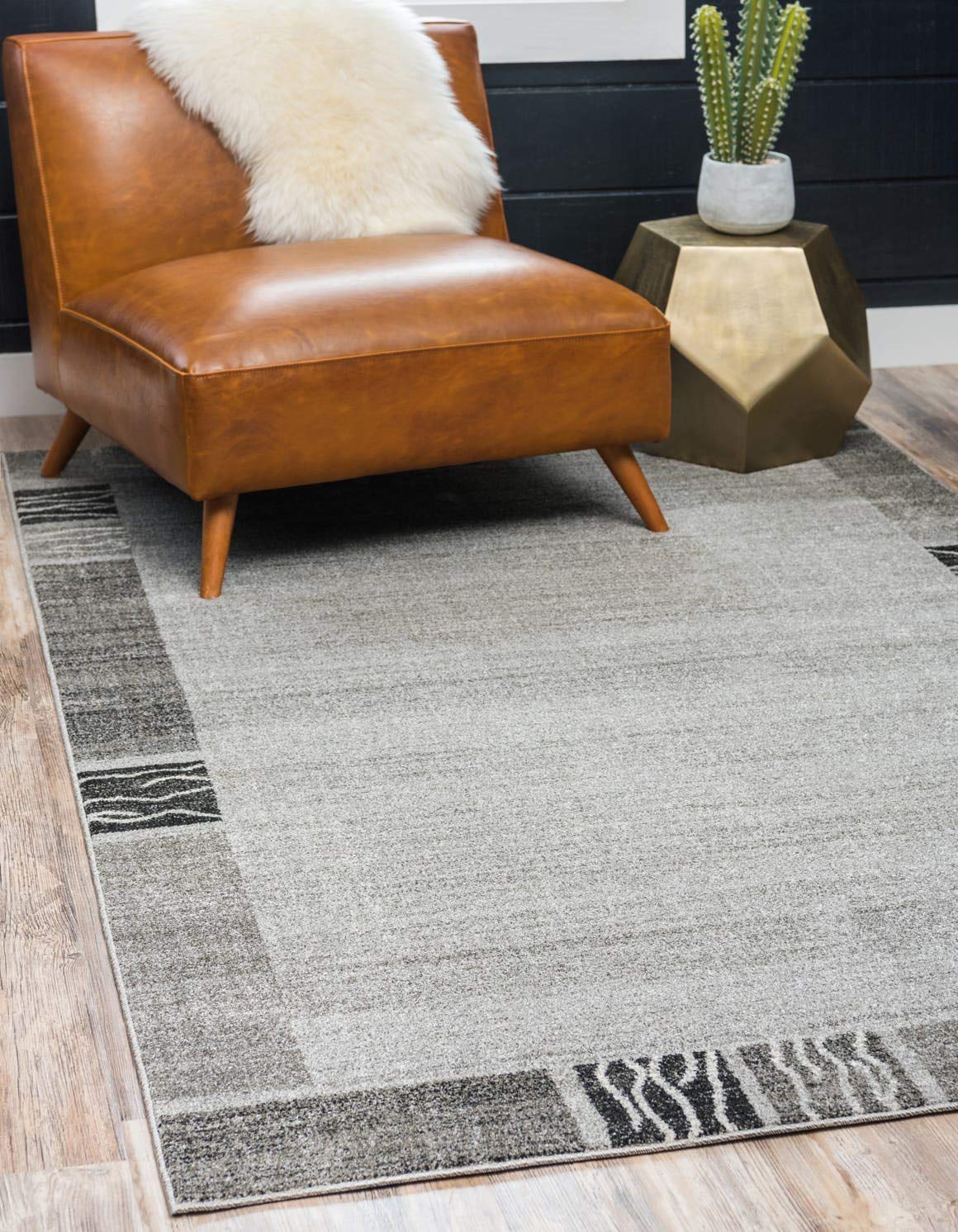 Unique Loom Del Mar Collection Area Rug - Sarah (3' 3" x 5' 3" Rectangle, Light Gray/ Gray)