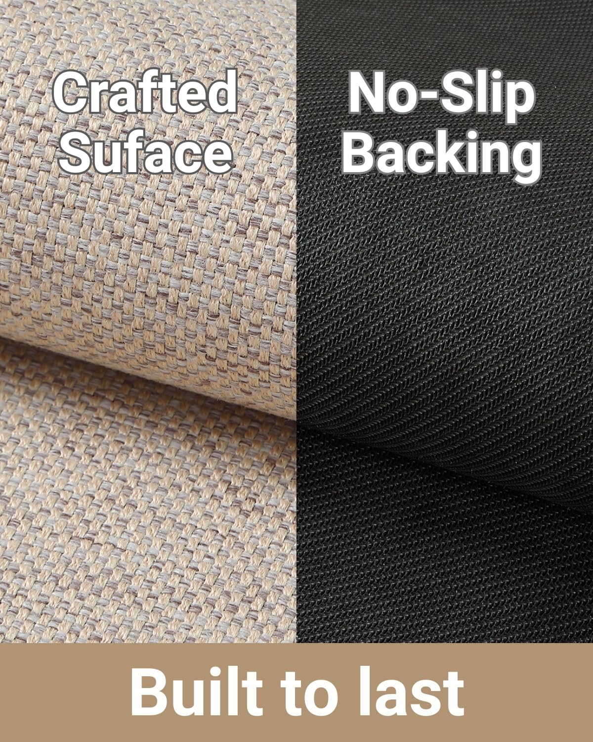 HearthCraft Ultra Thin Front Door Mat, 24x36 Rug for Entryway Indoor, Non-Slip Low Profile Doormat with Rubber Backing, Durable Waterproof for Home, Patio, Porch, Beige